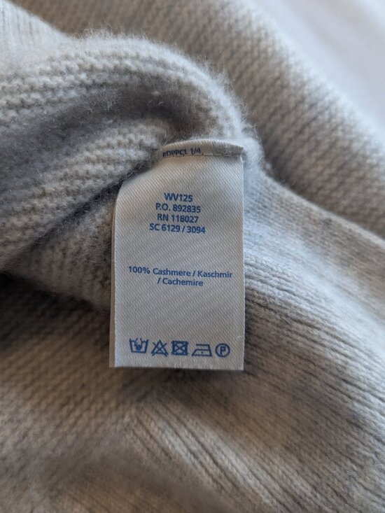 Boden Cashmere Light Gray Sweater Crew Neck Ribbed | S - Picture 6 of 6